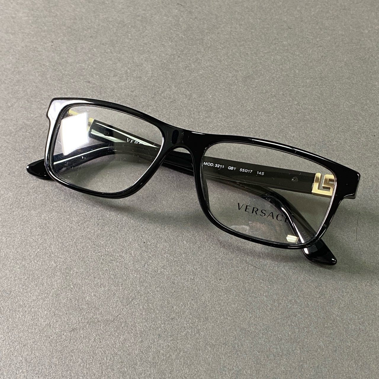 a17 VERSACE ヴェルサーチ アイウェア 眼鏡 MOD.3211 55□17 ブラック イタリア製 サングラス