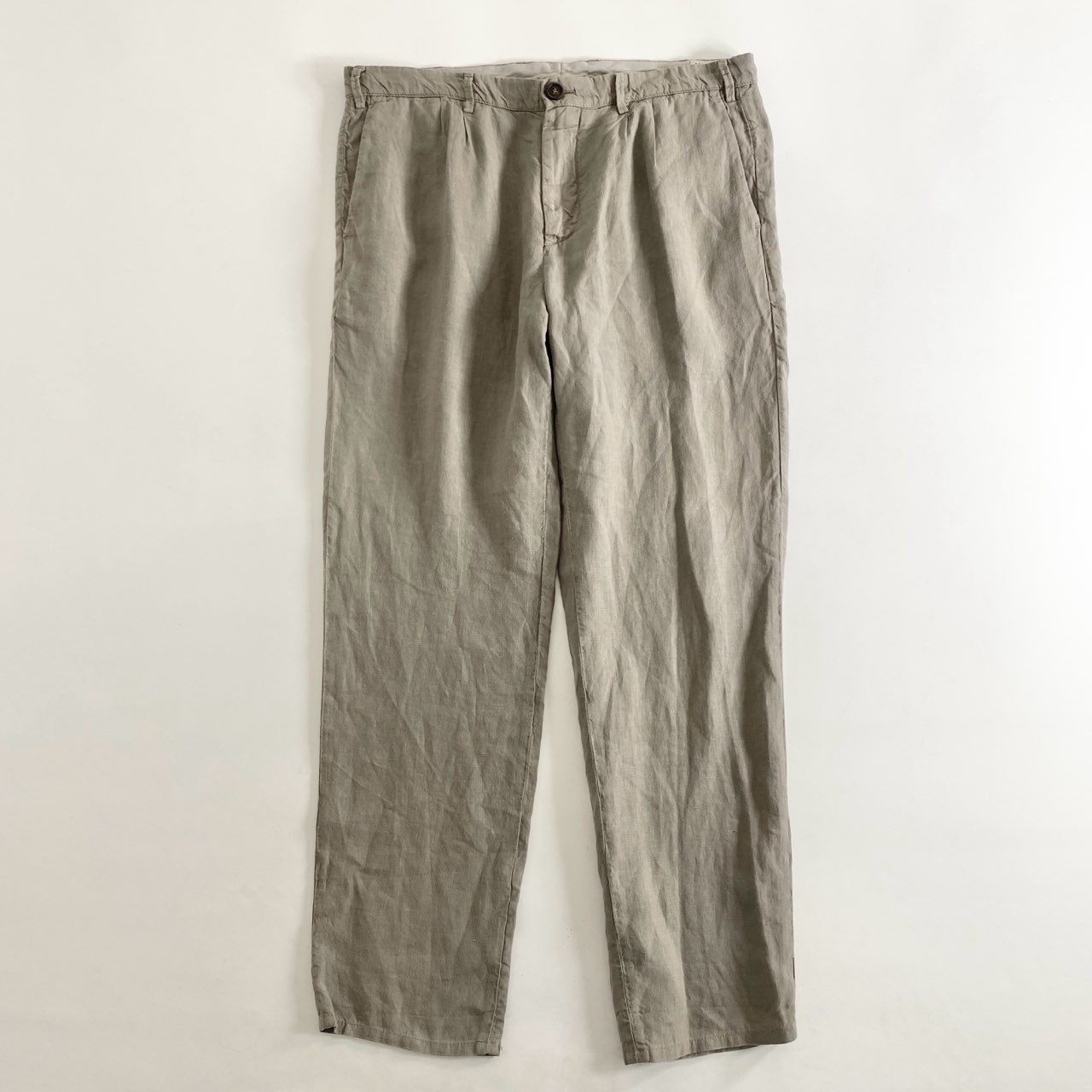 25h9 BRUNELLO CUCINELLI ブルネロクチネリ イタリア製 リネンパンツ 52 グレー LINEN PANTS ボトムス ITALY メンズ