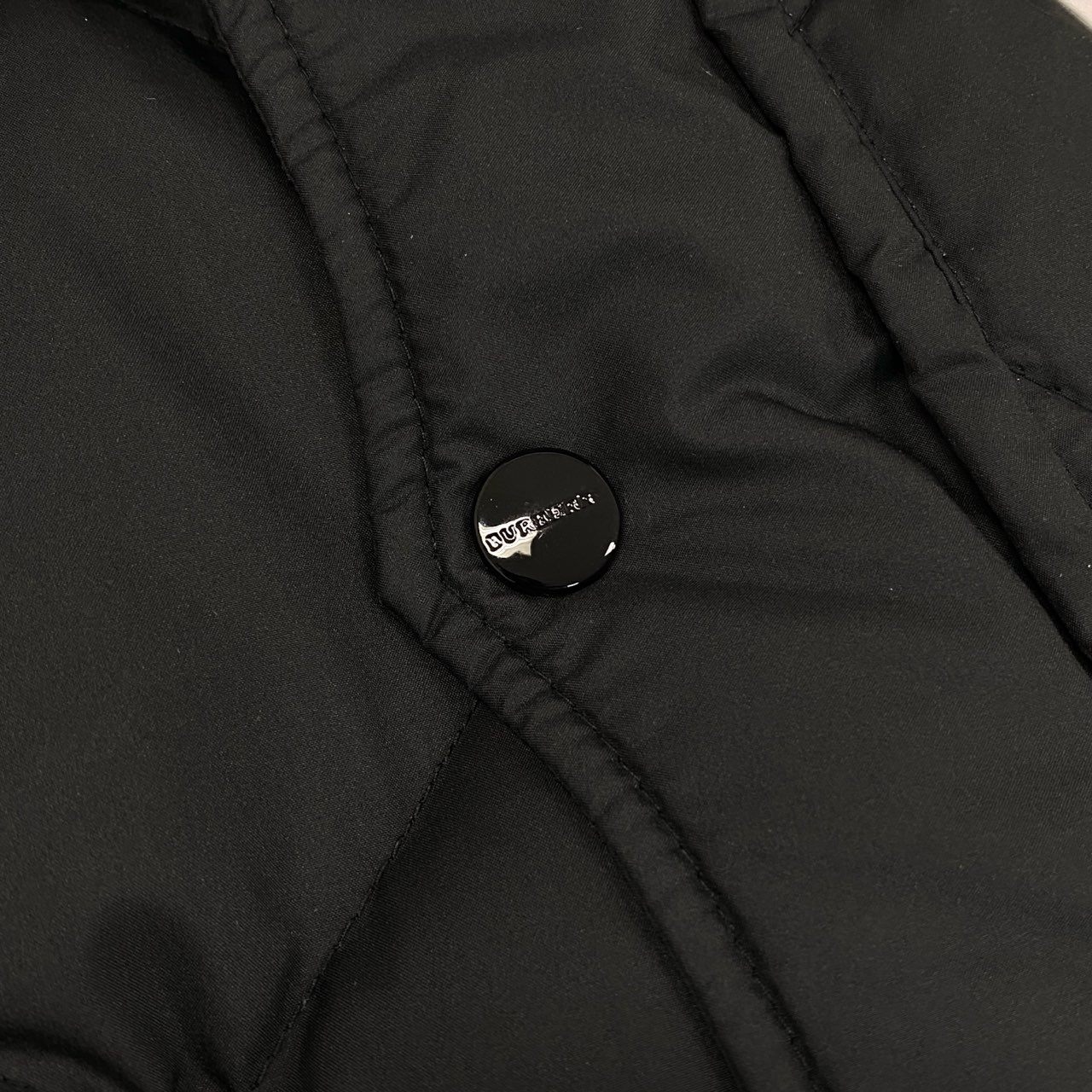 9h4 《美品》 BURBERRY LONDON バーバリー ロンドン フード付き ノバチェック ダウンコート S ブラック ダウンジャケット ベルト付き レディースt18r
