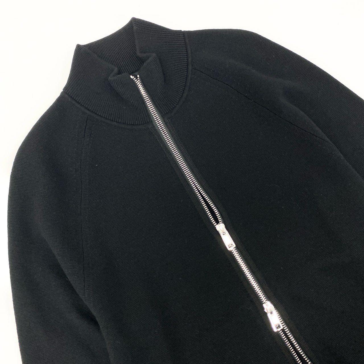 56j20 《美品》 Theory セオリー ドライバーズニット カーディガン トップス ジップアップ サイズXS ブラック メンズu02t