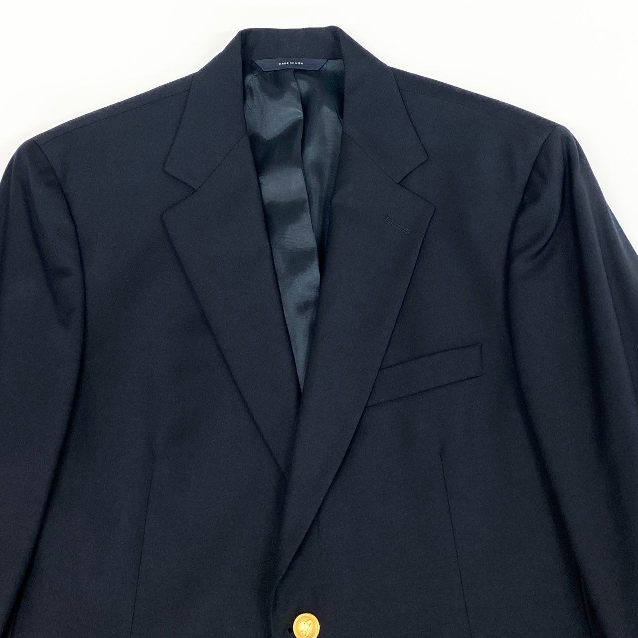 61g23 90s BROOKS BROTHERS ブルックスブラザーズ 金ボタン テーラードジャケット ブレザー 紺ブレ USA製 38 ネイビー メンズ