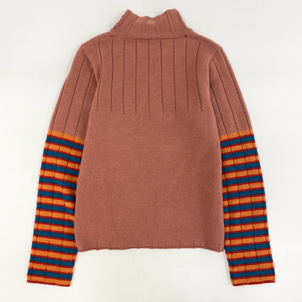 13h29 DRIES VAN NOTEN ドリスヴァンノッテン 長袖ニット ハイネックニット ロングスリーブ ボーダー 3351-6013 Mサイズ オレンジ系 マルチカラー レディース 女性用u02t