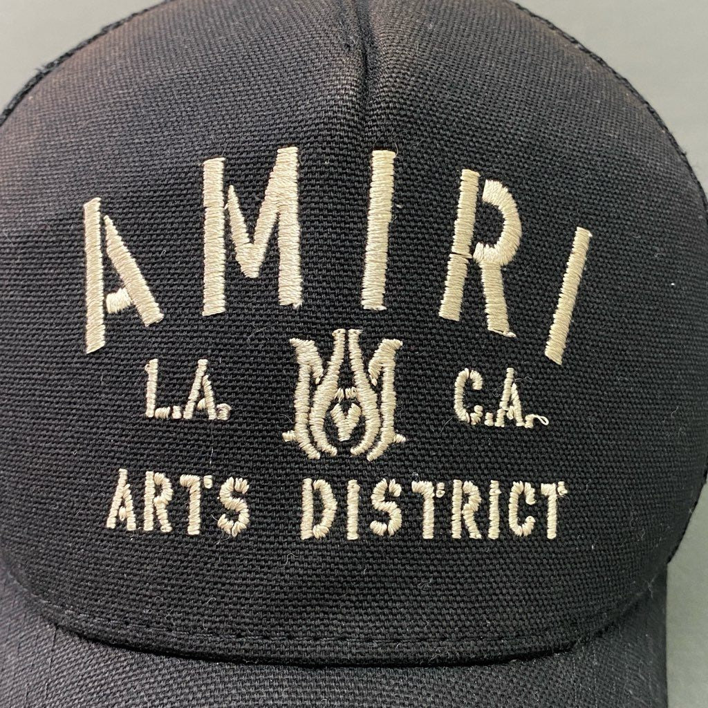 d5 AMIRI アミリ Stencil Trucker Hat FW22 ゴルフデザイナーキャップ トラッカーキャップ ロゴキャップ SR3T00004SMRDCA0 FREE ブラック