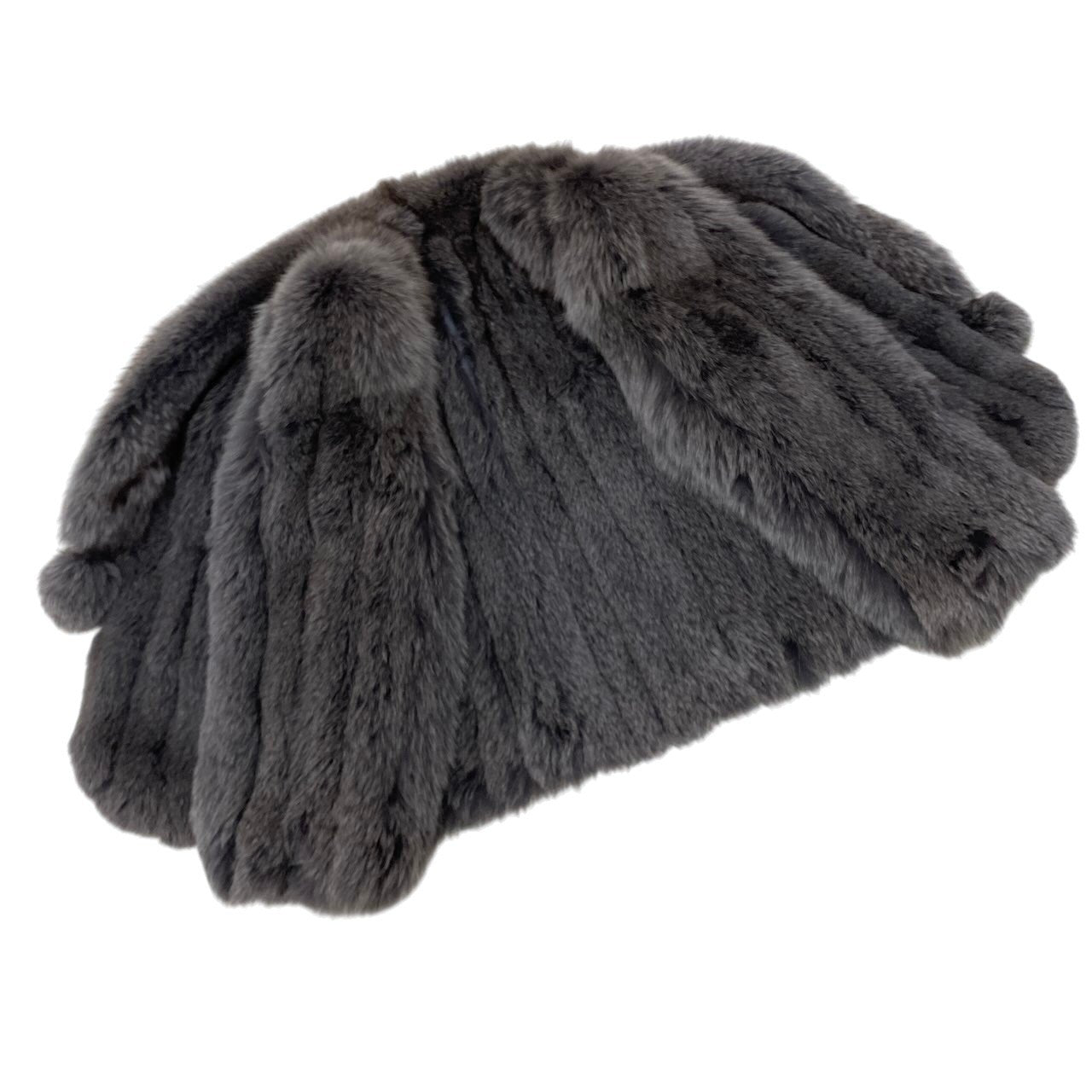 72g4 ROTINY ロティニー フォックスファー 染めフォックス 毛皮コート 本毛皮 M グレー系 FOX FUR レディースo07t