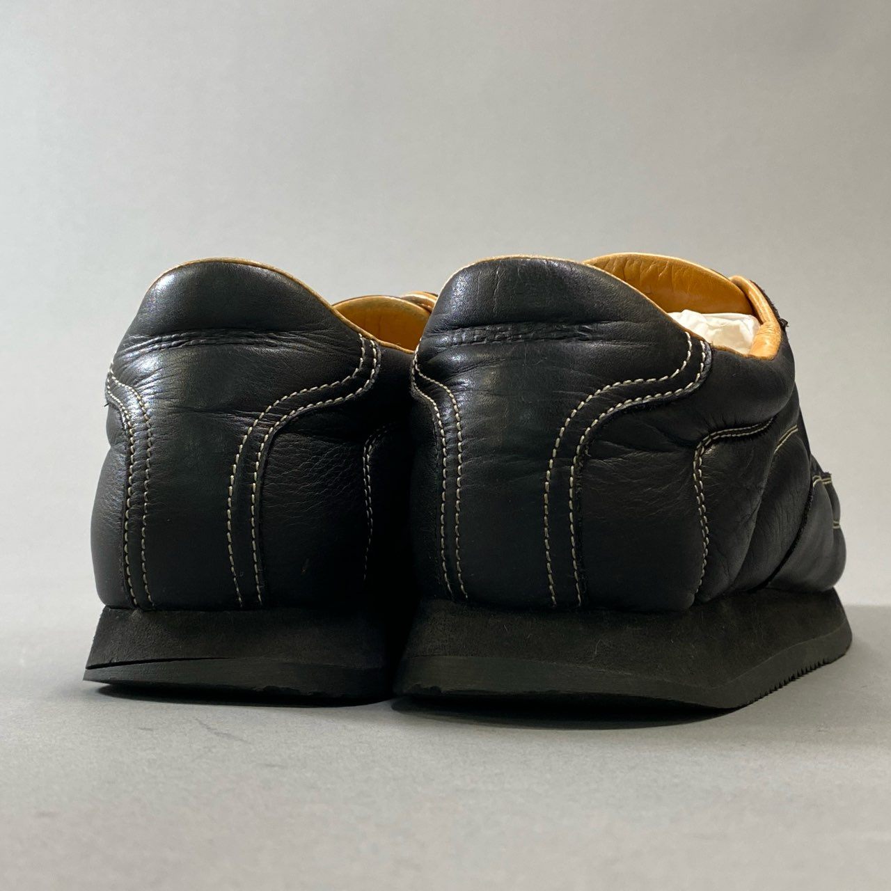 1h15 HERMES エルメス クイック レザーローカットスニーカー 38 ブラック Leather Hロゴ シューズ 女性靴t18r