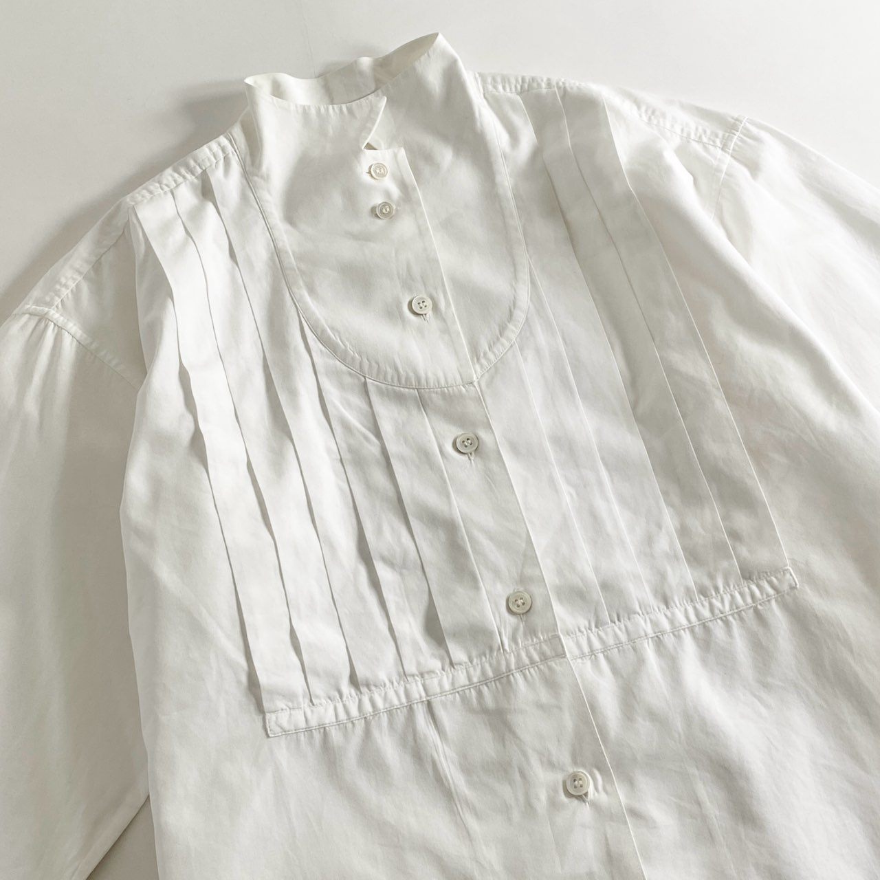 7i17 80s ISSEY MIYAKE イッセイミヤケ 筆タグ 長袖シャツ ドレスシャツ ロングスリーブ ヴィンテージ Mサイズ ホワイト コットン