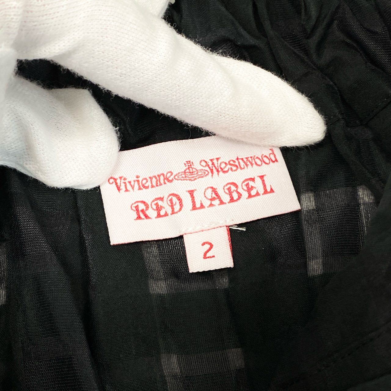 82f24 Vivienne Westwood RED LABEL ヴィヴィアンウエストウッド レッドレーベル シャツワンピース 半袖ワンピース チェック柄 ロングワンピース サイズ2 ブラック レディース 女性用