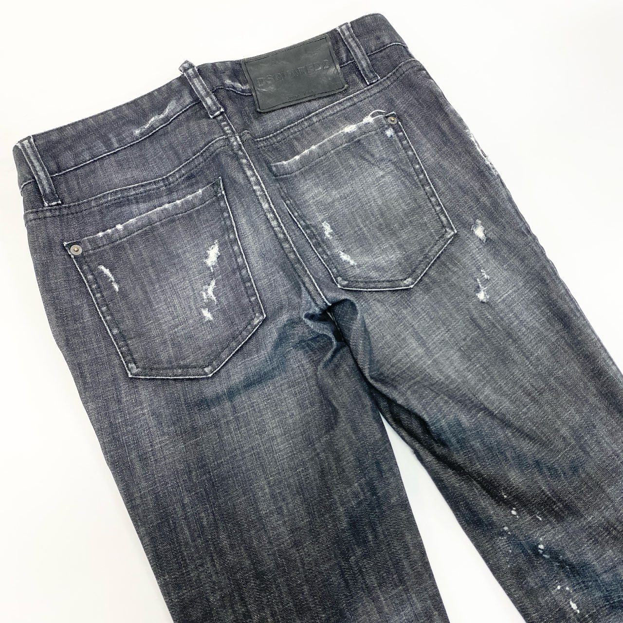 14j9《美品》DSQUARED2 ディースクエアード SKATER JEAN デニムパンツ スキニー ダメージ加工 S74LB0041 S30357 38サイズ ブラック レディースu02t
