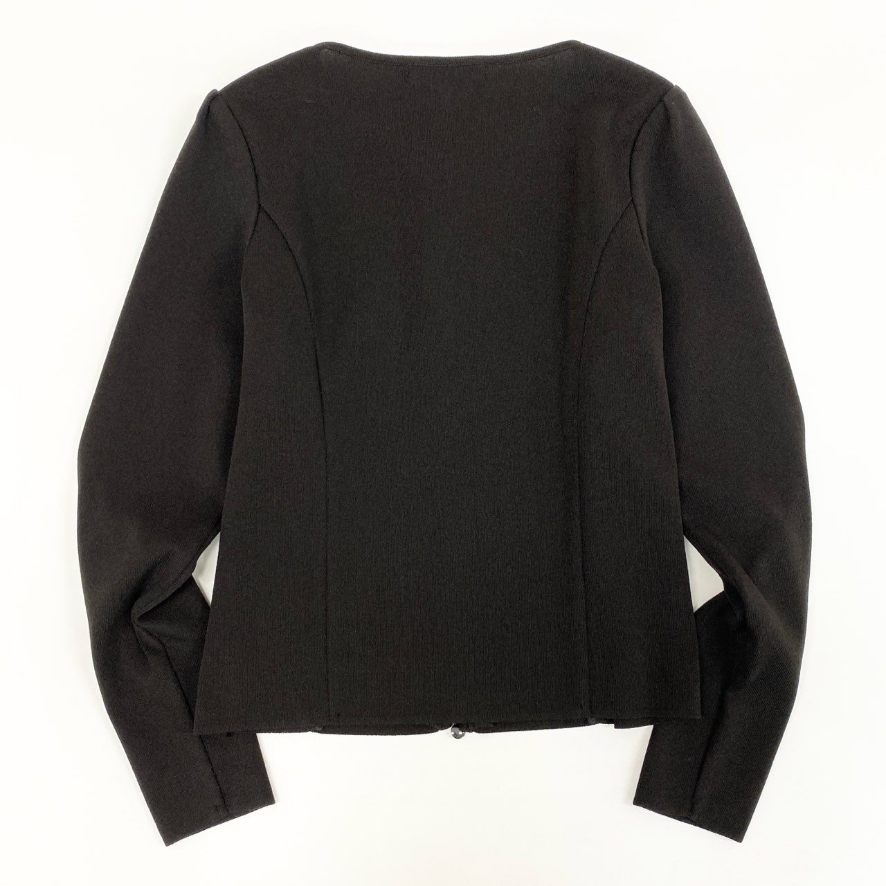29d11 《美品》 Rene ルネ パール&ビジュー ダブルジップカーディガン 6232360 36 ブラウン ストレッチ 伸縮性◎ 日本製