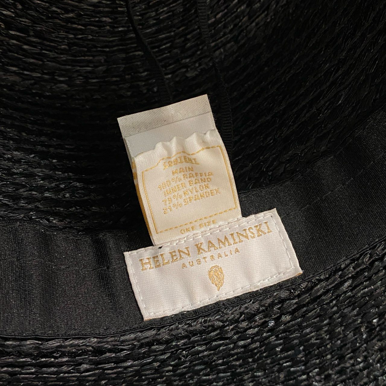 a17 《美品》 HELEN KAMINSKI ヘレンカミンスキー ALORA アローラ 麦わら ハット ワンサイズ ブラック スリランカ製 カンカン帽 HAT 帽子 夏