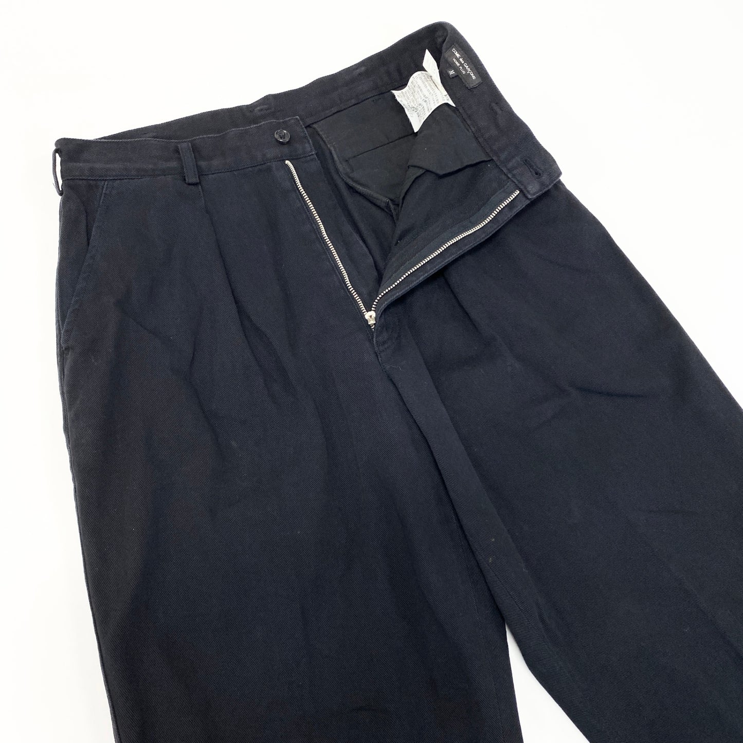 21i29 COMME des GARCONS HOMME PLUS コムデギャルソン オムプリュス タックパンツ コットンパンツ ボトムス AD1991 日本製 05012M Mサイズ ブラック メンズo07t