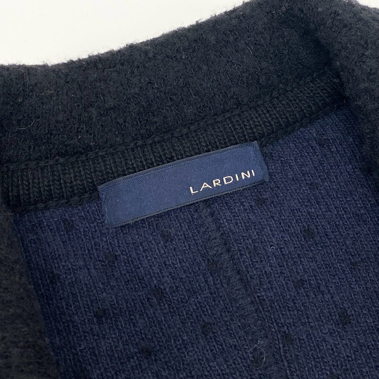 53e23 【イタリア製】LARDINI ラルディーニ ピリング加工 2B ニットジャケット テーラードジャケット ブートニエール付き サイズS ブラック メンズ 男性用 ブレザー ドレス