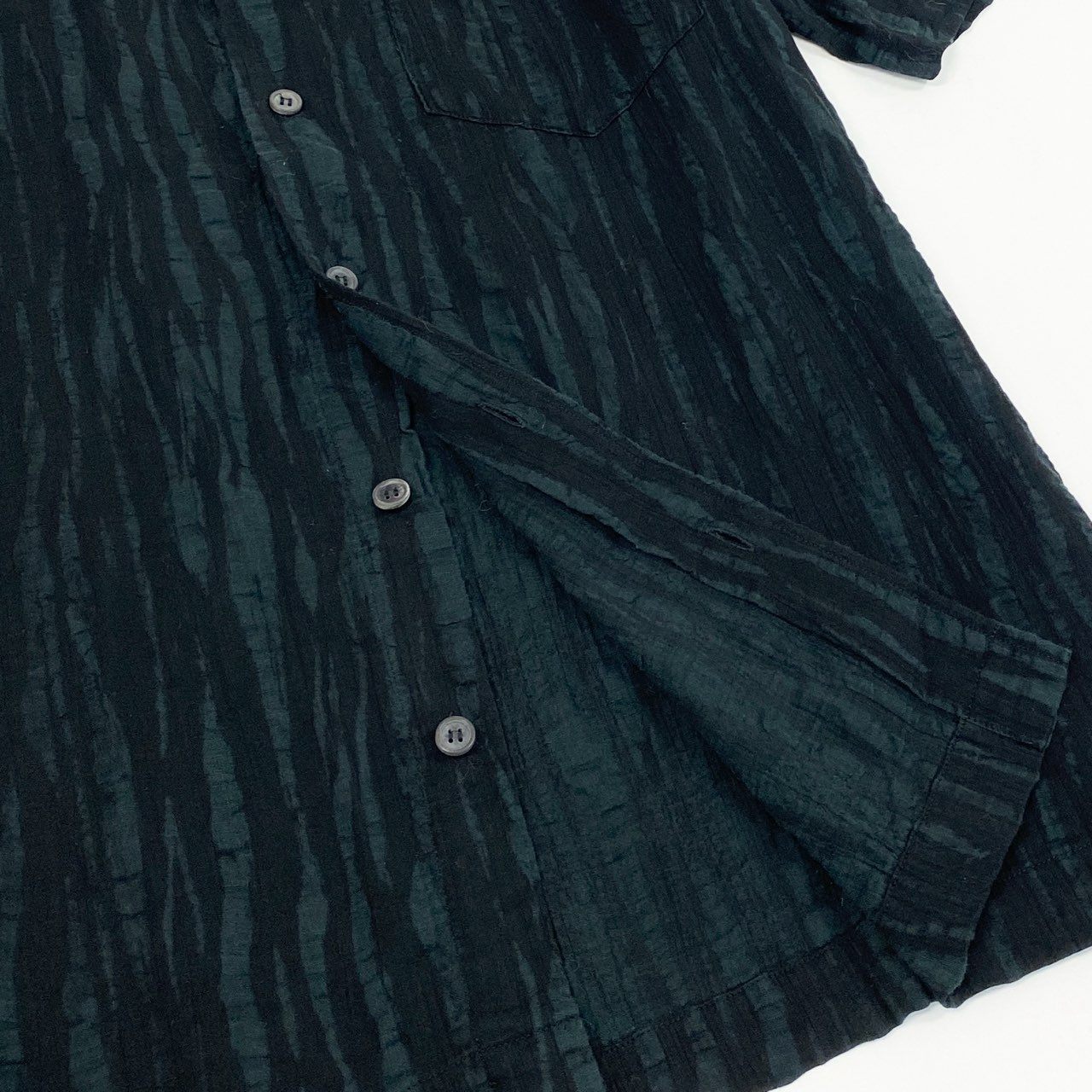 43e12 ISSEY MIYAKE イッセイミヤケ 半袖シャツ 総柄シャツ トップス サイズ2 ブラック ネイビー コットン100% メンズ