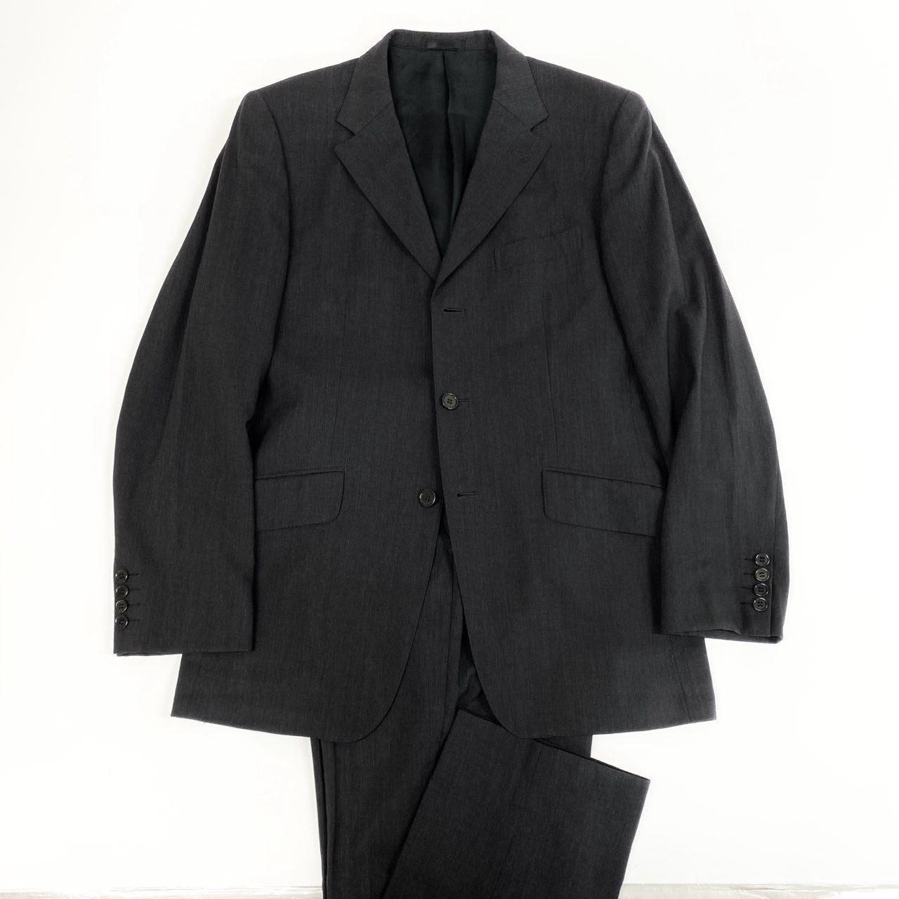 79j9《美品》Paul Smith ポールスミス スーツセットアップ 3釦スーツ フォーマル ビジネス XLサイズ グレー メンズo07t