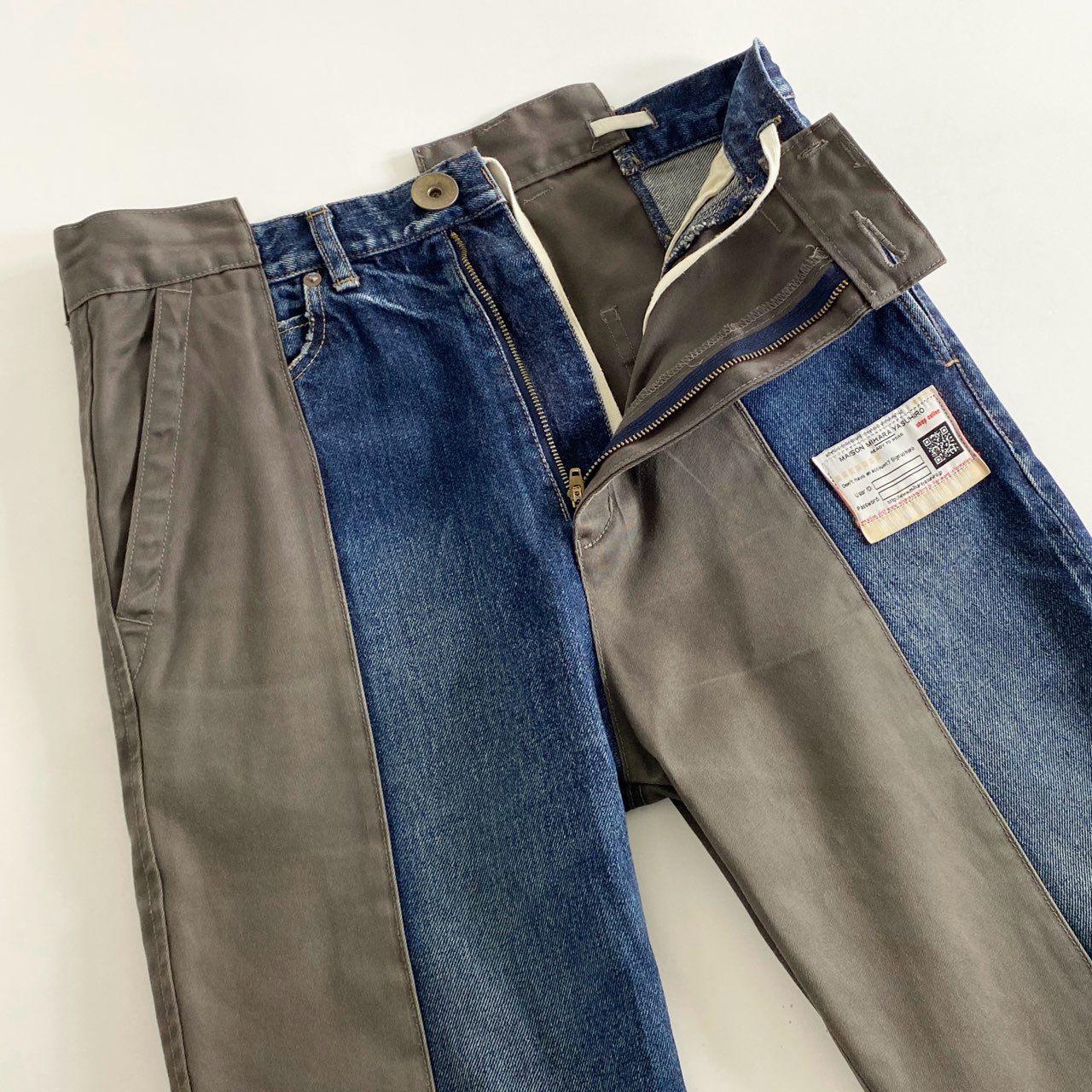 87i1 定価¥146,700 22SS MAISON MIHARA YASUHIRO メゾン ミハラヤスヒロ MMY パネルストレートジーンズ デニムパンツ A08PT022 44 ブルー グレー DENIM