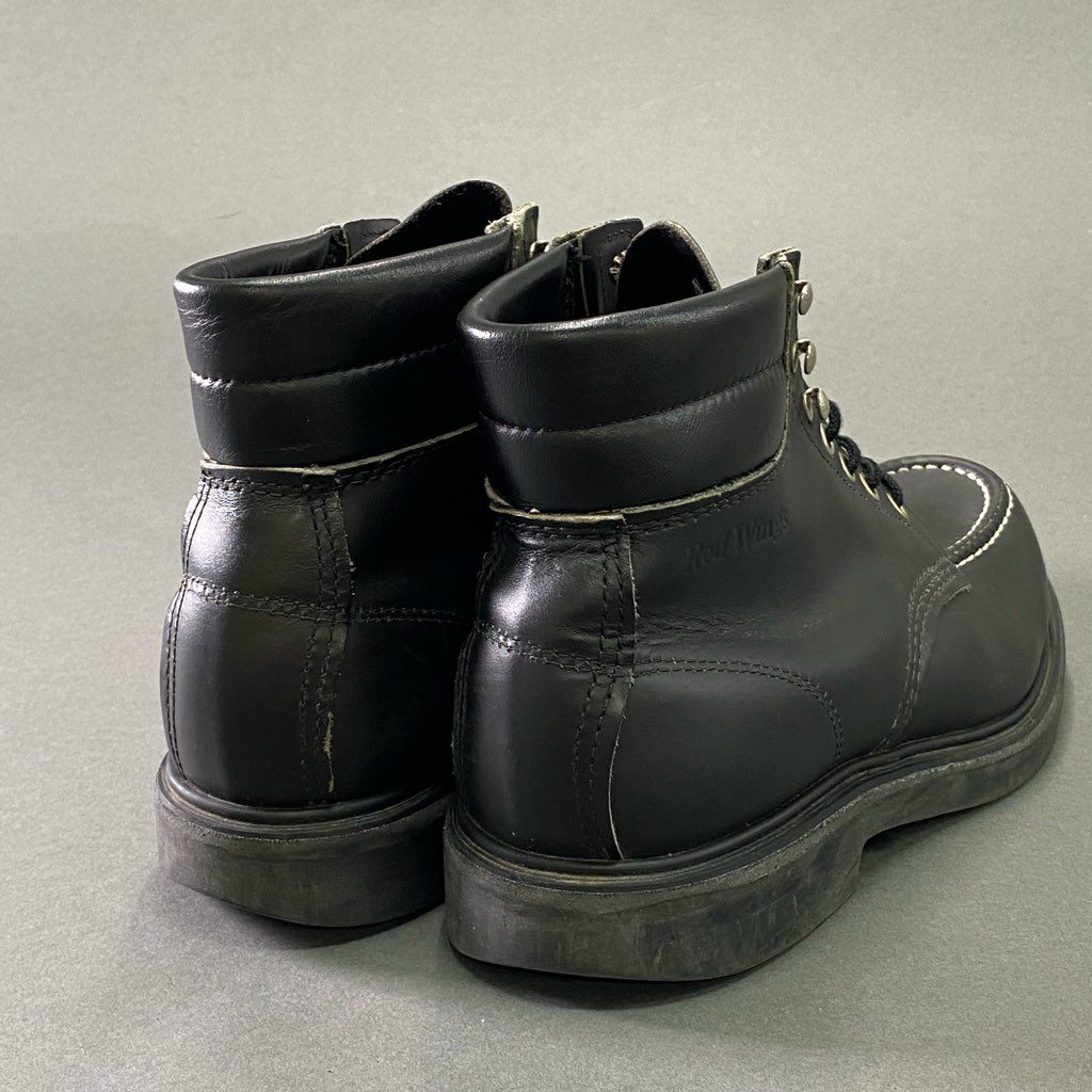 6f7 【USA製】 RED WING レッドウィング 8133 羽根タグ ワークブーツ レースアップブーツ サイズ10E ブラック レザー メンズ 男性用 アメカジ