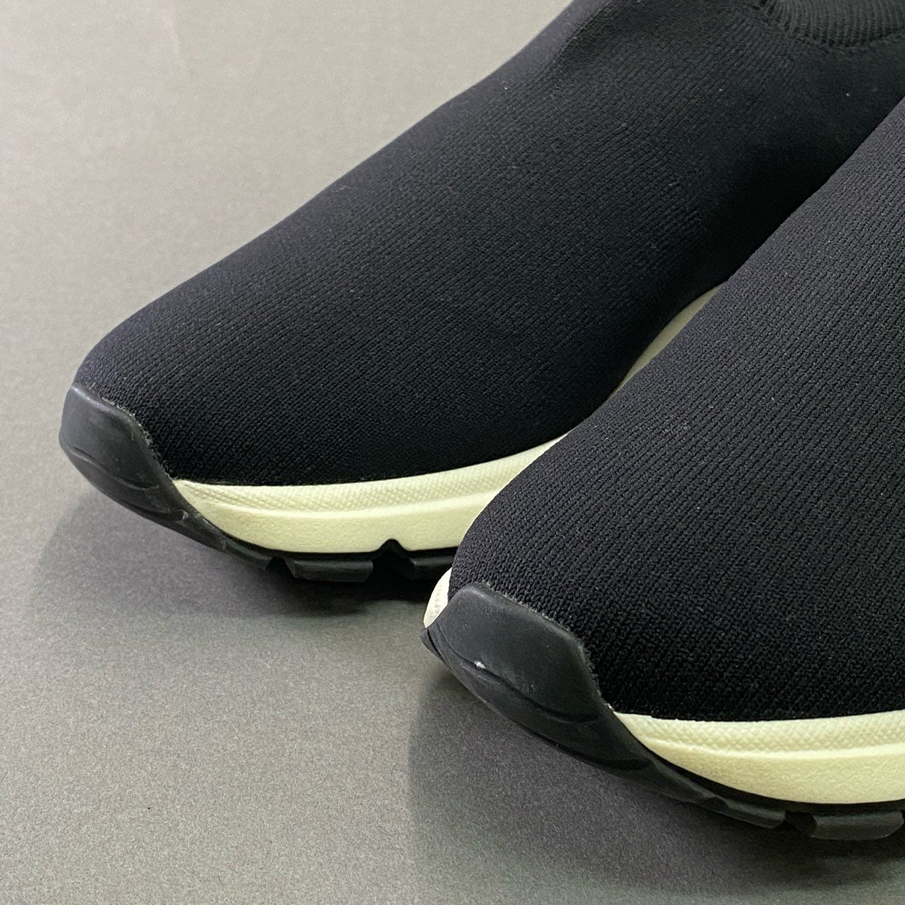 1d21 《美品》 PRADA プラダ Knit Socks Sneakers ニットソックス スニーカー 6 ブラック シューズ スリッポン 箱付き