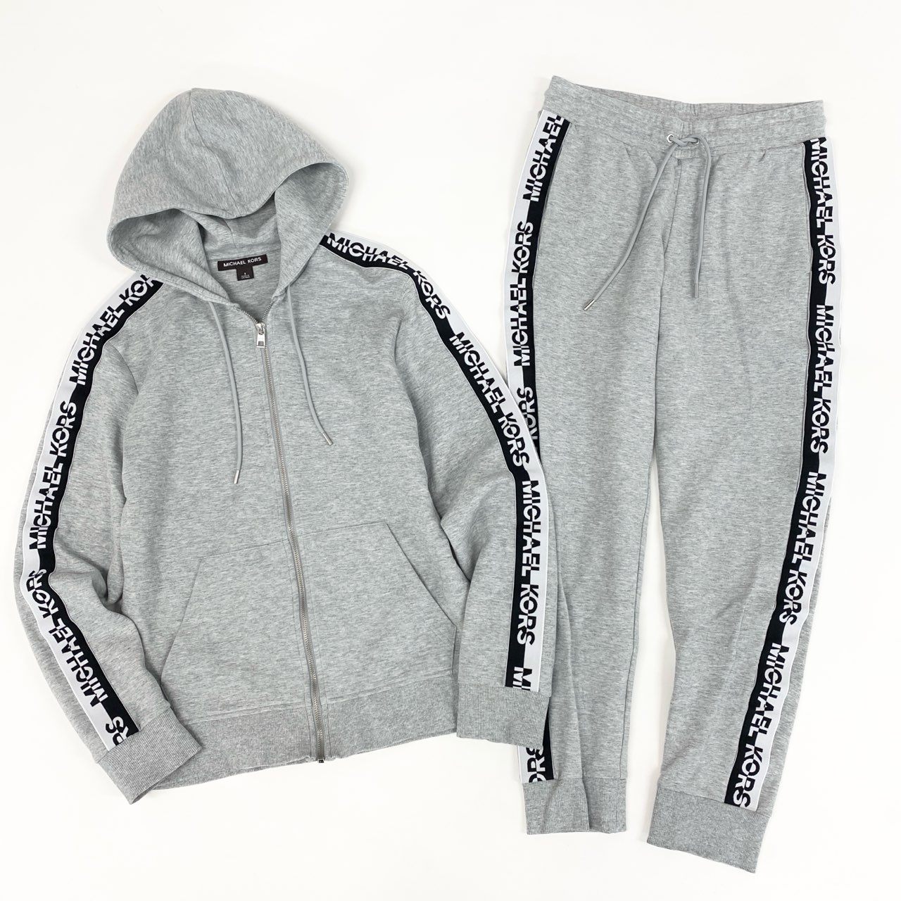 33d3 MICHAEL KORS マイケルコース セットアップ サイドライン スウェットパーカー S / XS グレー ジャージ