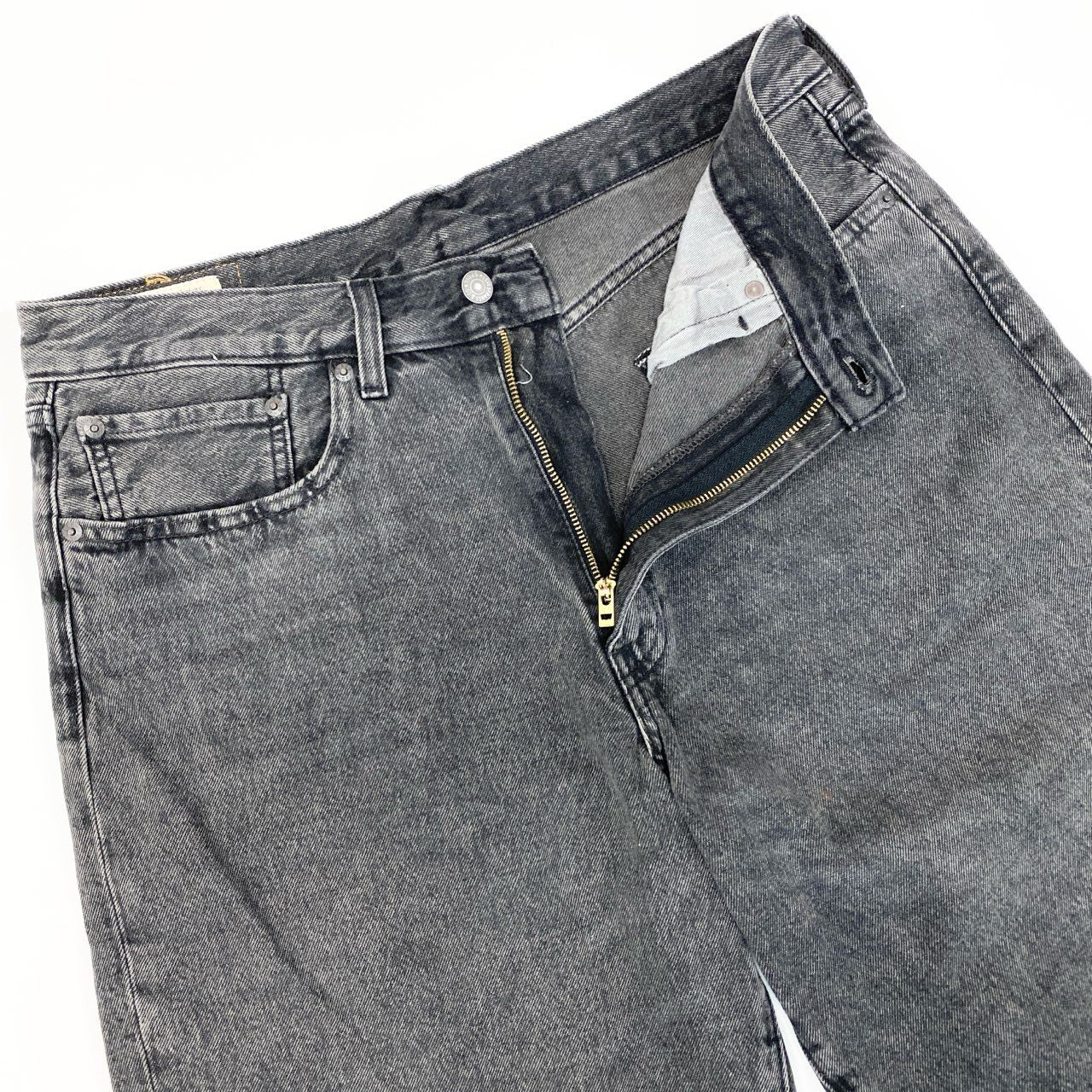 54h27 Levi's リーバイス バギーショーツ ショートパンツ デニムハーフパンツ ジーンズ ブラックデニム 478 W34 ブラック グレー コットン メンズo07t
