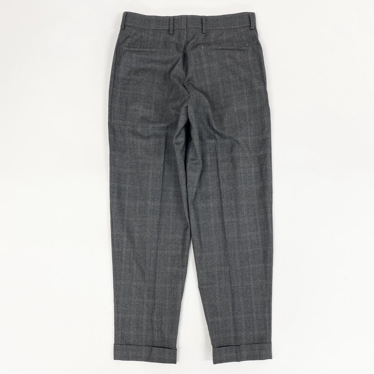 3a28 《美品》 Paul Smith ポールスミス ツータックスラックスパンツ ボトムス フォーマル◎ ビジネス◎ ダブル チェック柄 日本製 M グレー ウール