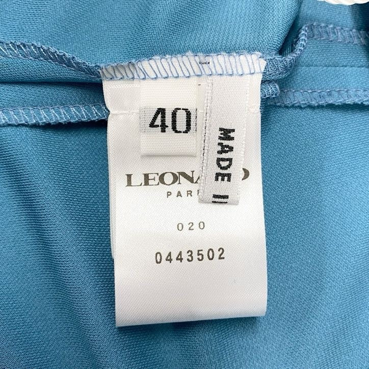 80g23 LEONARD レオナール ボトムス スラックスパンツ イタリア製 レーヨン混紡 春夏 レディース 女性用 0443502 40 ブルー