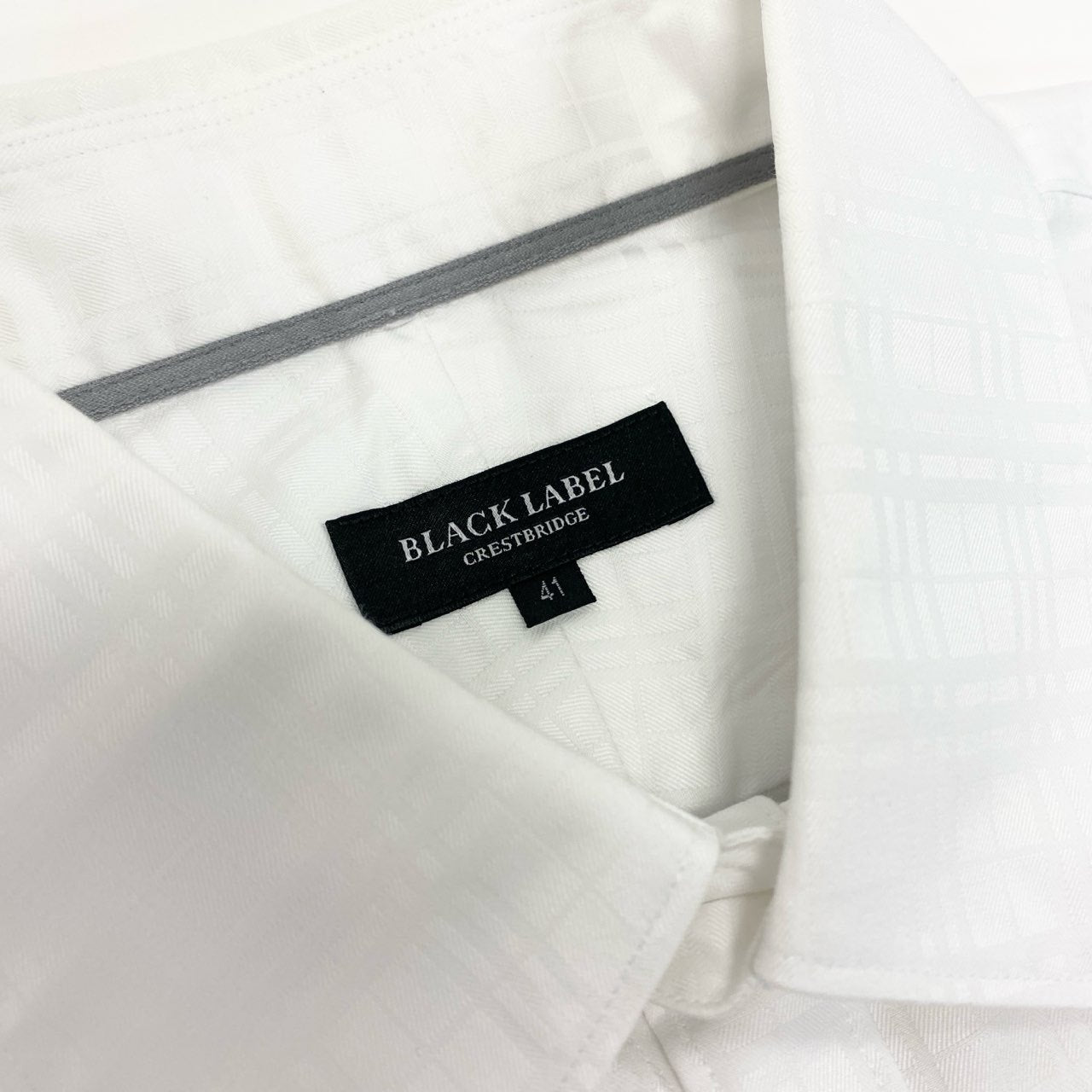 81j8 BLACK LABEL CRESTBRIDGE ブラックレーベル クレストブリッジ 長袖シャツ チェックシャツ ボタンダウンシャツ 胸ポケット 51L01-303-01 41サイズ ホワイト メンズo07t