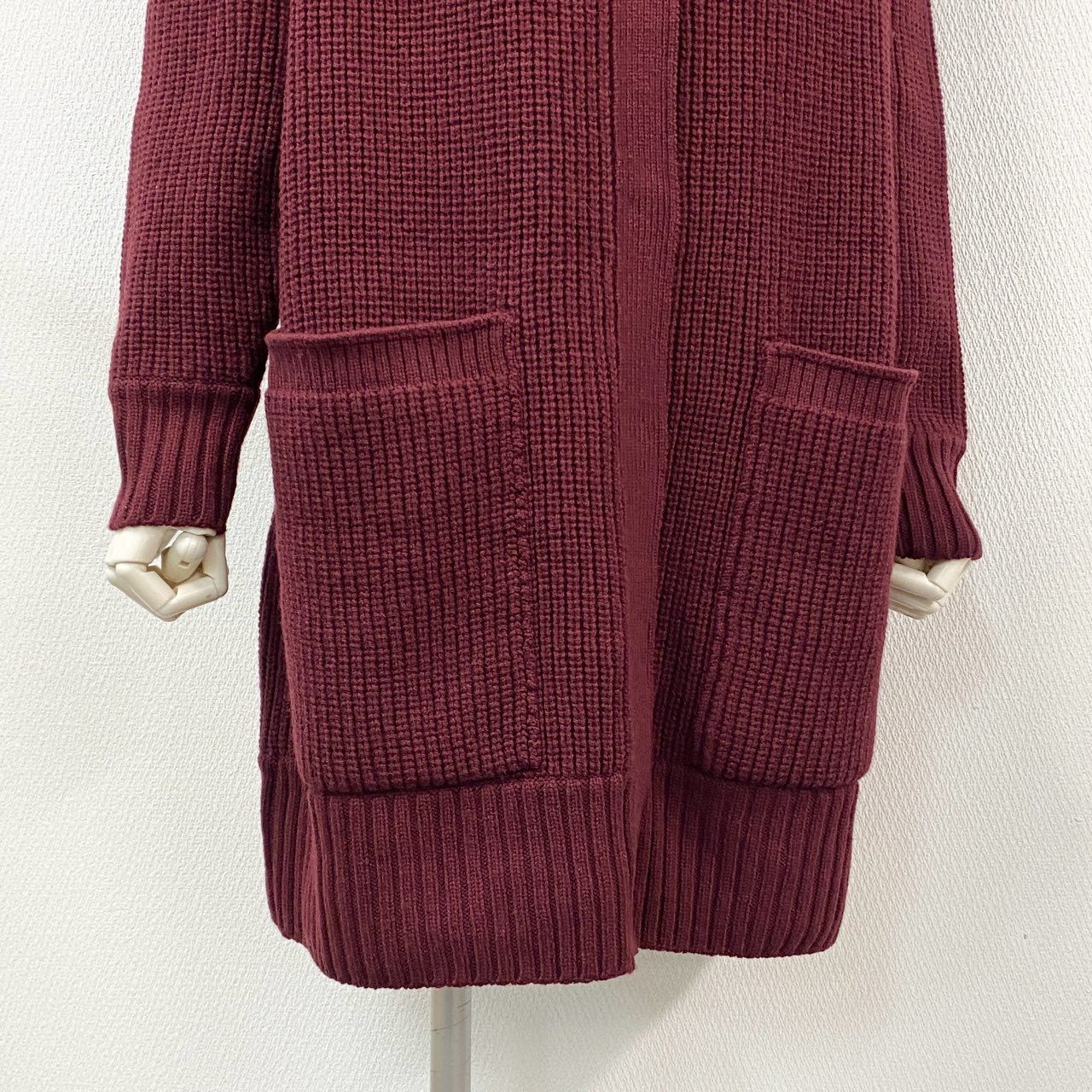 35l27 FOXEY NEW YORK フォクシー ニューヨーク 40010 Knit coat ニットコート ロングカーディガン レッド ウールカシミヤ レディース 日本製