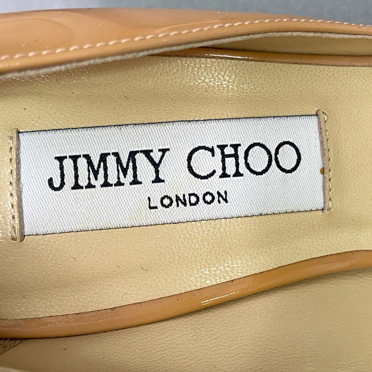 6a6 《美品》 JIMMY CHOO ジミーチュウ オープントゥ エナメルパンプス 36 ピンク パテントレザー イタリア製 シューズ 靴