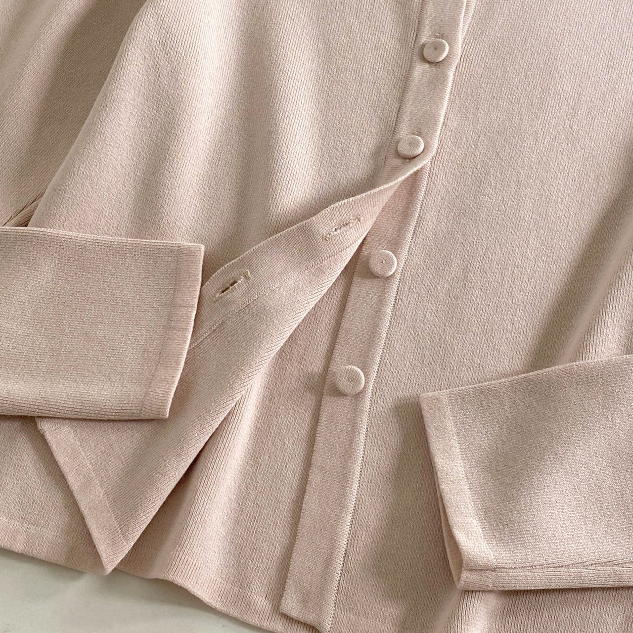 88j2 Rene ルネ パールネック カーディガン 34 ピンク 羽織 日本製 Pearl Neck Cardigan