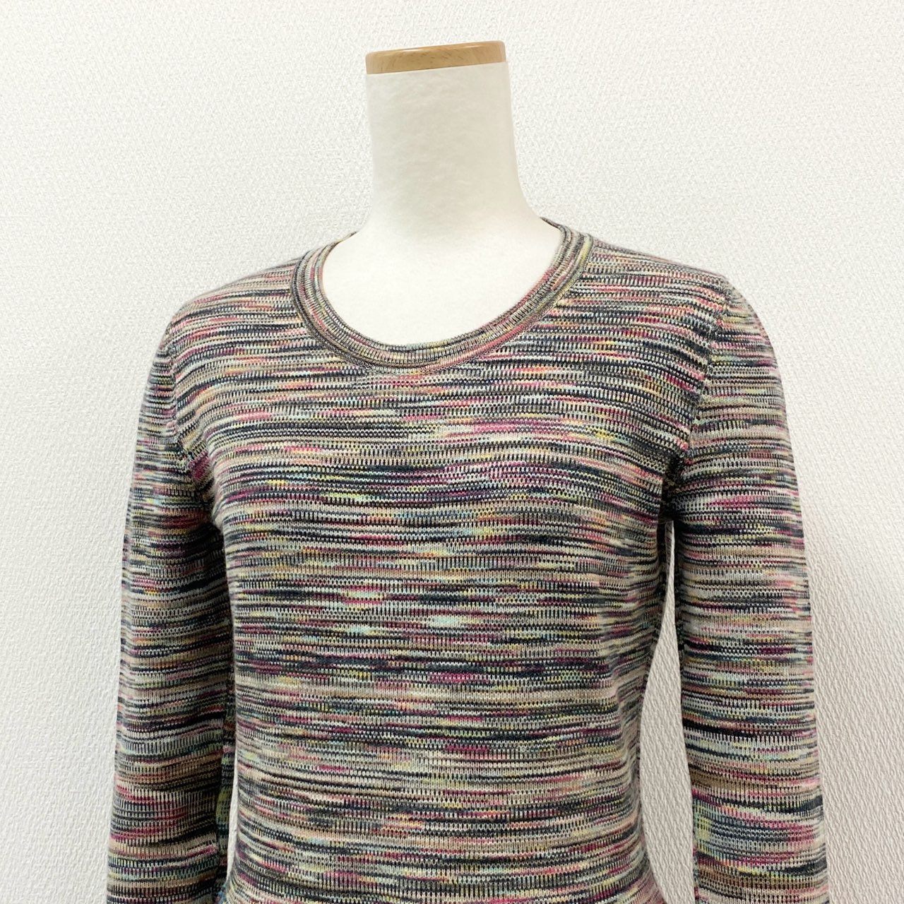 75f24 《美品》 MISSONI ミッソーニ Aライン ニットワンピース 40 マルチカラー セーター イタリア製 トップス 女性服