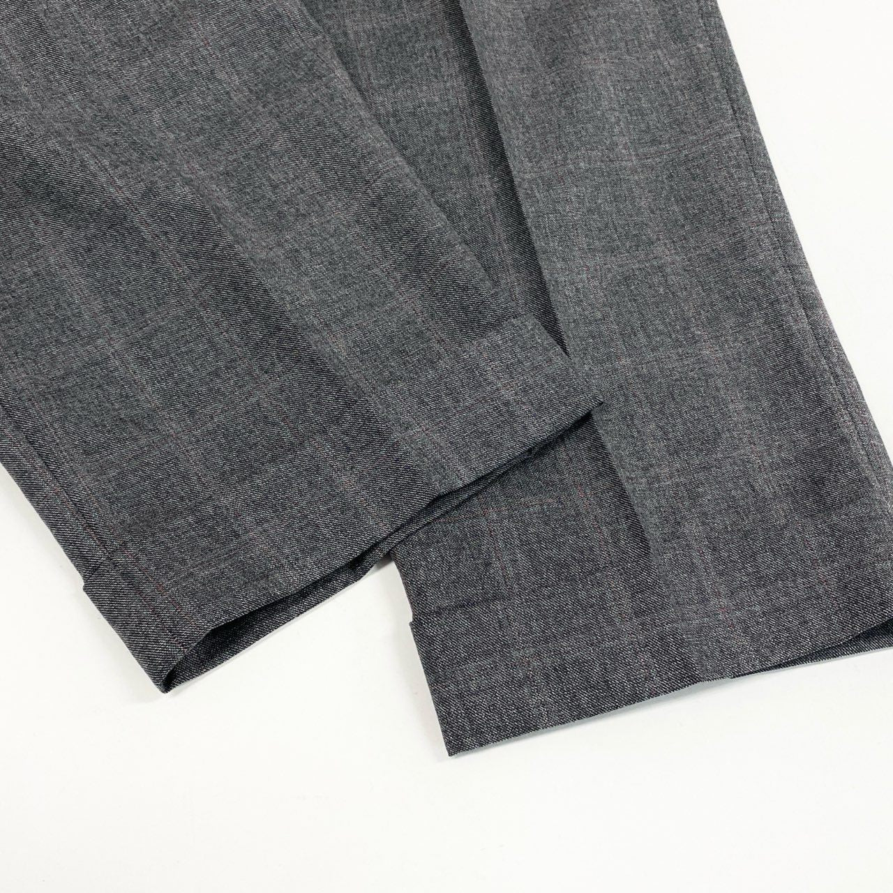 3a28 《美品》 Paul Smith ポールスミス ツータックスラックスパンツ ボトムス フォーマル◎ ビジネス◎ ダブル チェック柄 日本製 M グレー ウール