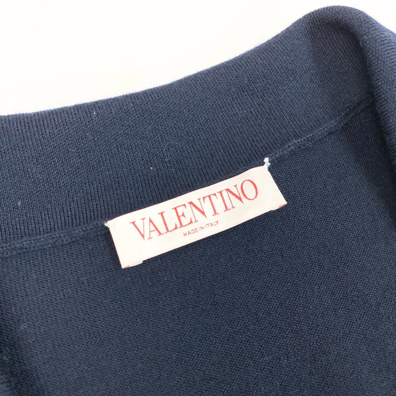 55h28 《美品》VALENTINO ヴァレンティノ ロゴ Vネックカーディガン ニットカーディガン 24AW 5B3KA08C8NY XSサイズ ネイビー レディース 女性用k02i