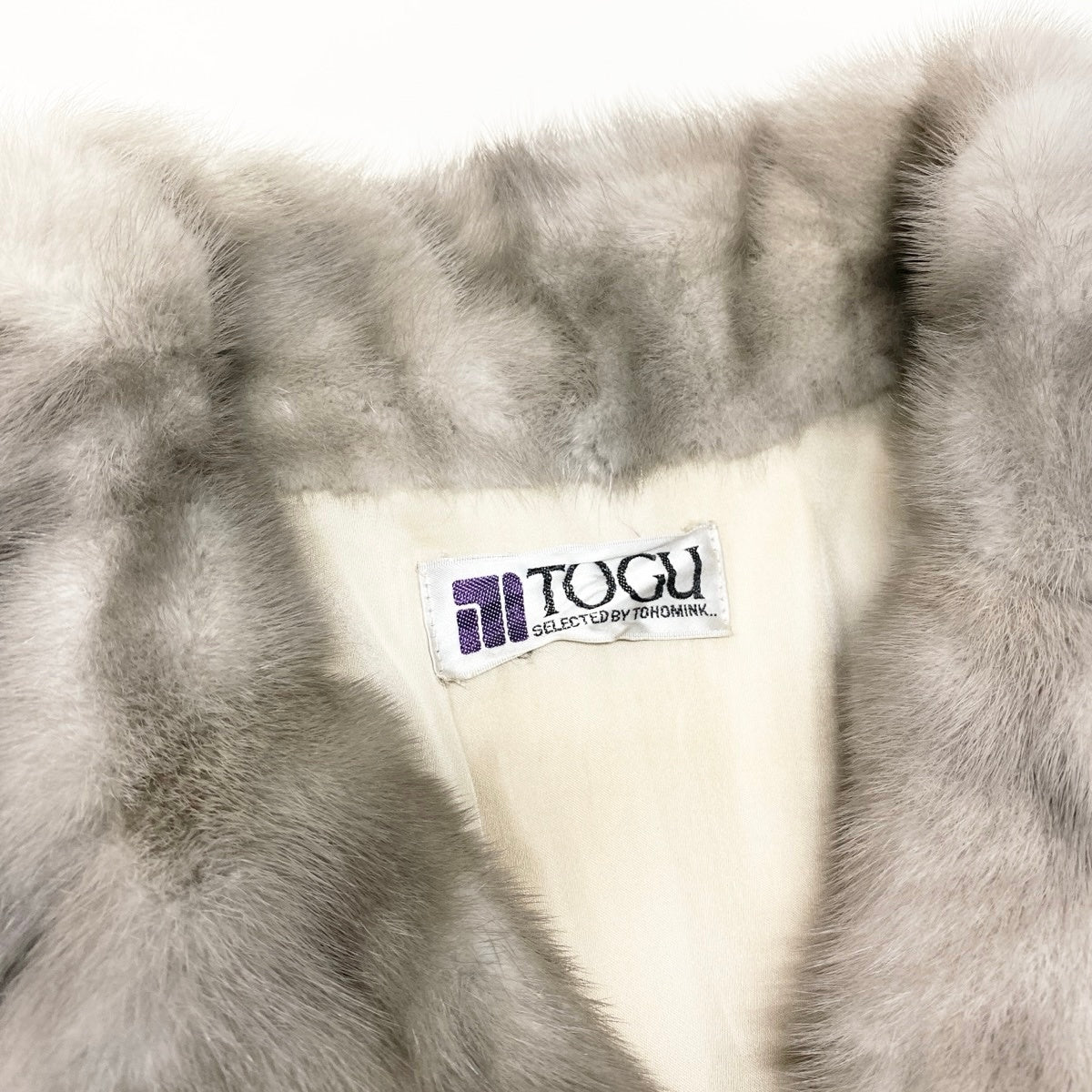 2h8 サファイアミンク 超ロングコート 丈112cm サイズF シルバーグレー 本毛皮 Sapphire Mink Fur Long Coatt18r