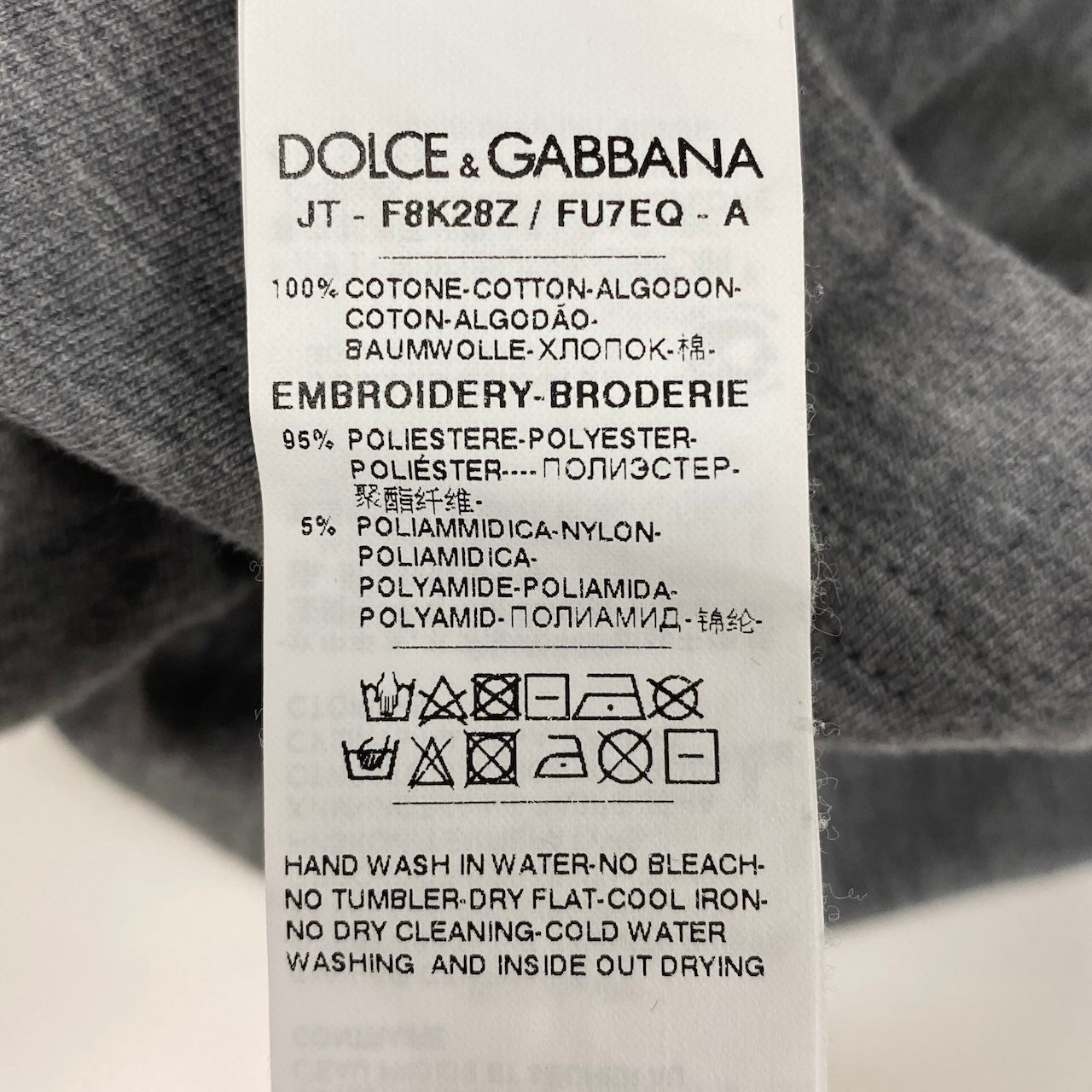 e11 DOLCE&GABBANA ドルチェアンドガッバーナ スパンコール D&G アイコンTシャツ Sequins Icon T-Shirt グレー D&G ドルガバ カットソーt18r