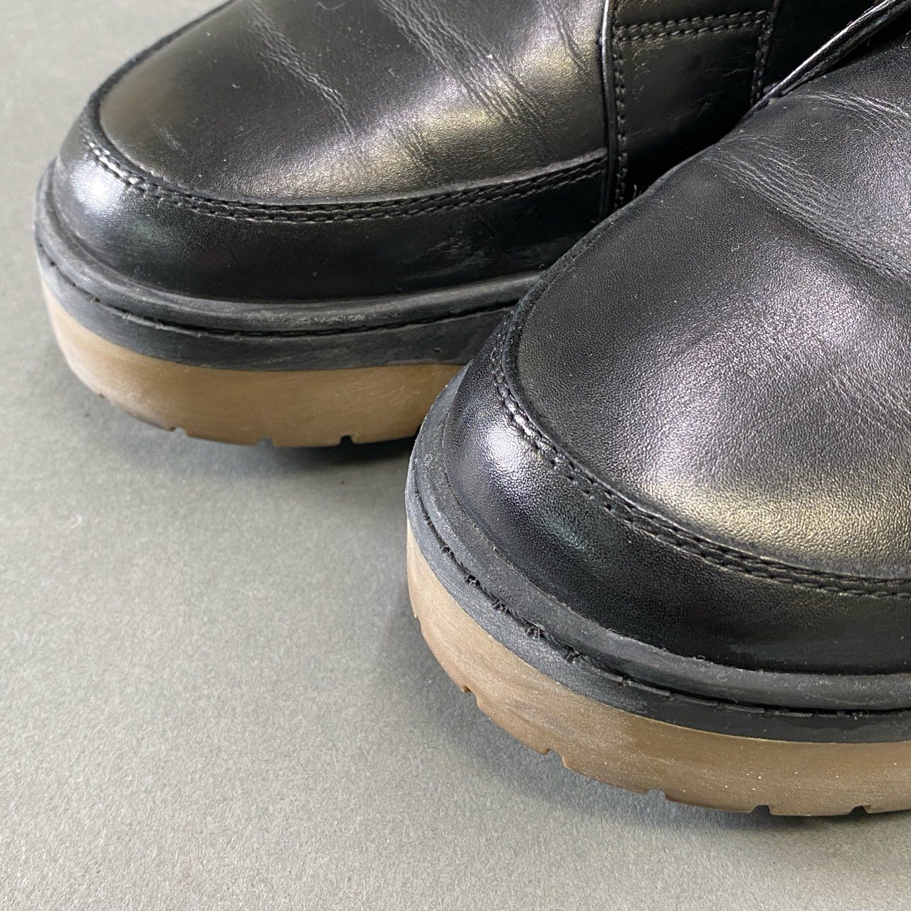1g29 LOUIS VUITTON ルイヴィトン LVロゴ レースアップブーツ シューズ イタリア製 7 ブラック レザー メンズ