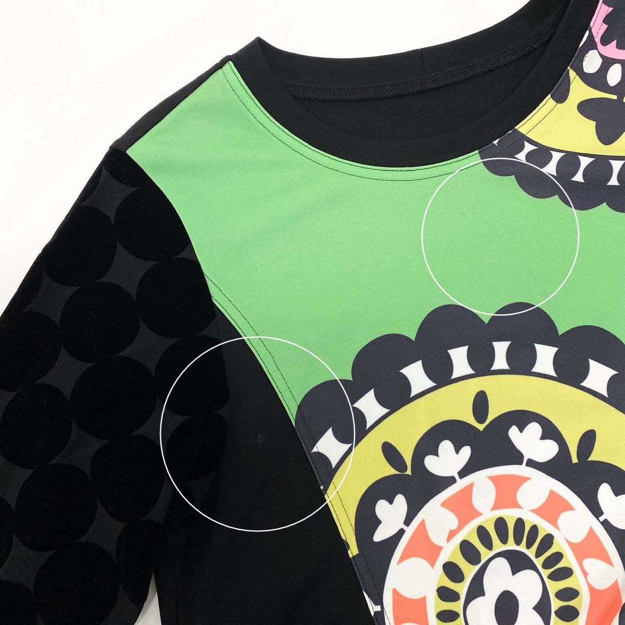 15c3 TOKUKO 1er VOL トクコプルミエヴォル ロングスリーブ チュニックワンピース 総柄プリント レディース 女性服 サイズ9 ブラックu02t