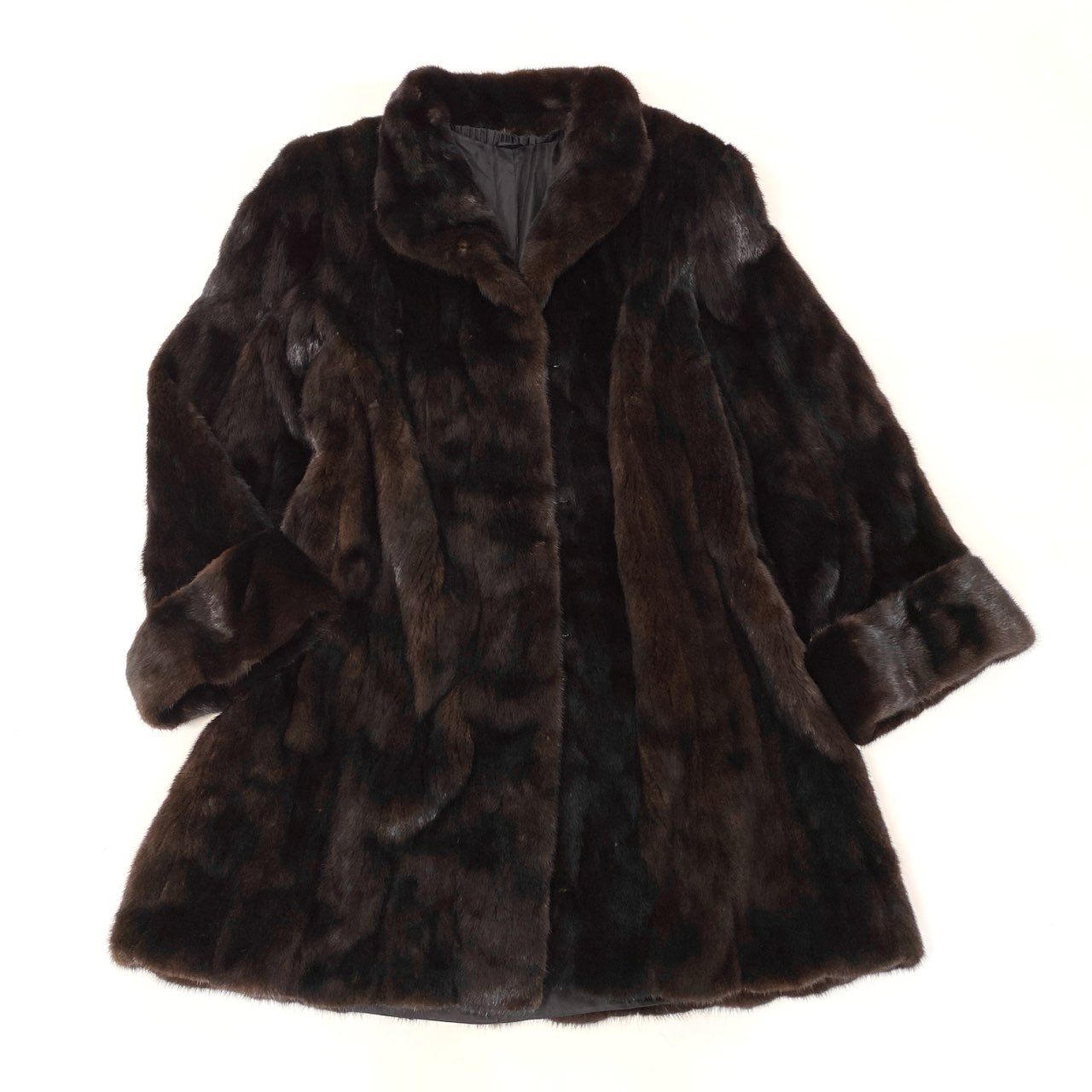 53h27 BLACKGLAMA ブラックグラマ MG Sable FUR マホガニーミンク ミンクコート ロングコート 最高級毛皮 サイズF ダークブラウン エムジーセーブルファー 日本製t18r
