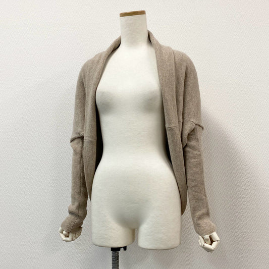 52d18 《新品タグ付き》 FOXEY フォクシー マシュマロボレロ ニットカーディガン トップス 33578 サイズF ベージュ系 カシミヤ100% レディース 日本製