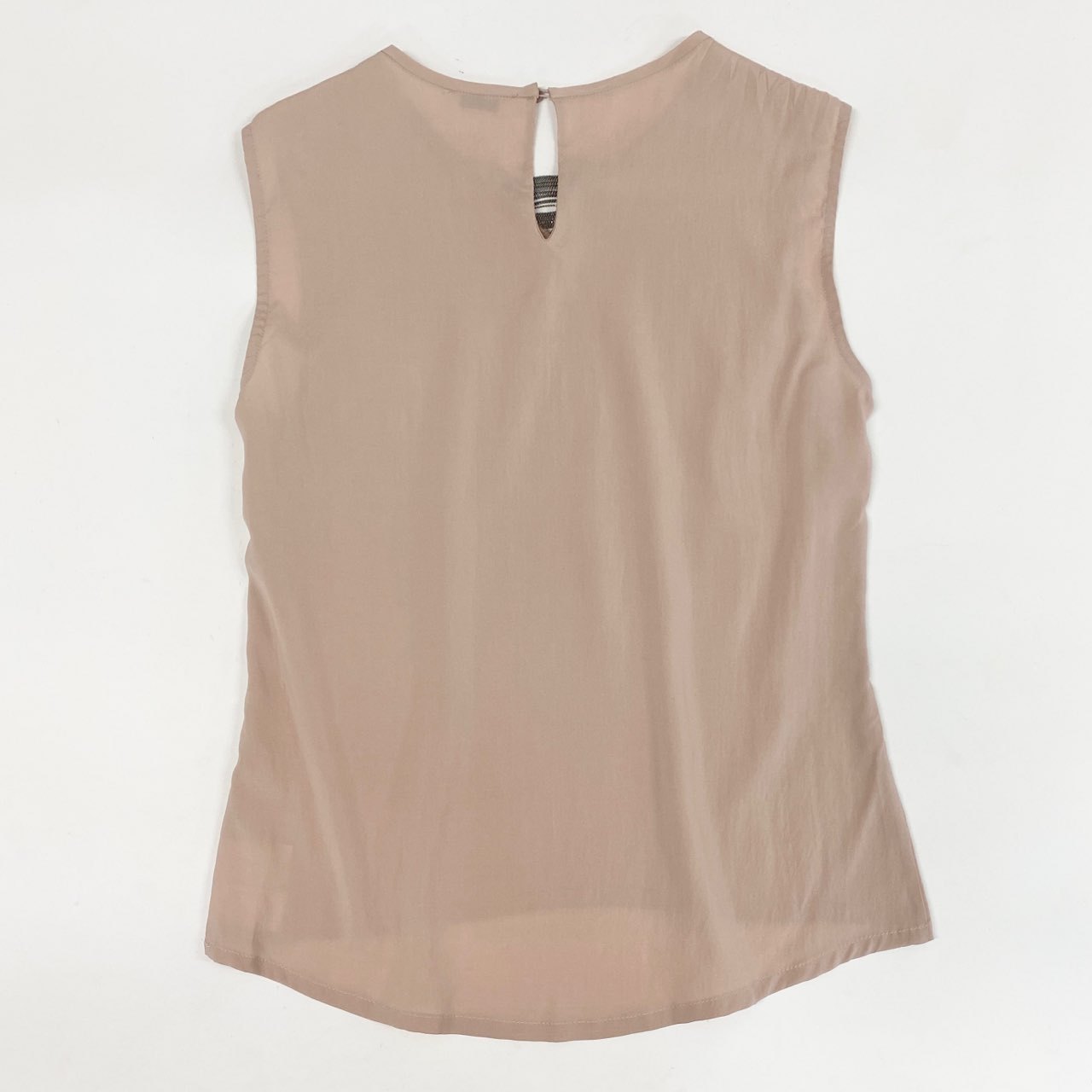 56l18 BRUNELLO CUCINELLI ブルネロクチネリ ノースリーブ チェーンネック シルクブラウス S ピンク 画像参照 イタリア製 シャツ トップス 夏