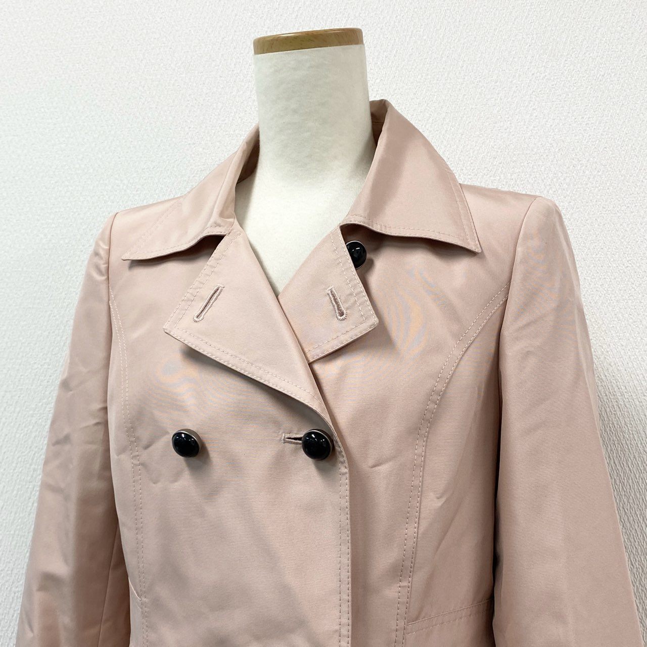 61g23 《美品》 FOXEY フォクシー シルクトレンチコート 29727 38 ピンク Silk Trench Coat スプリングコート