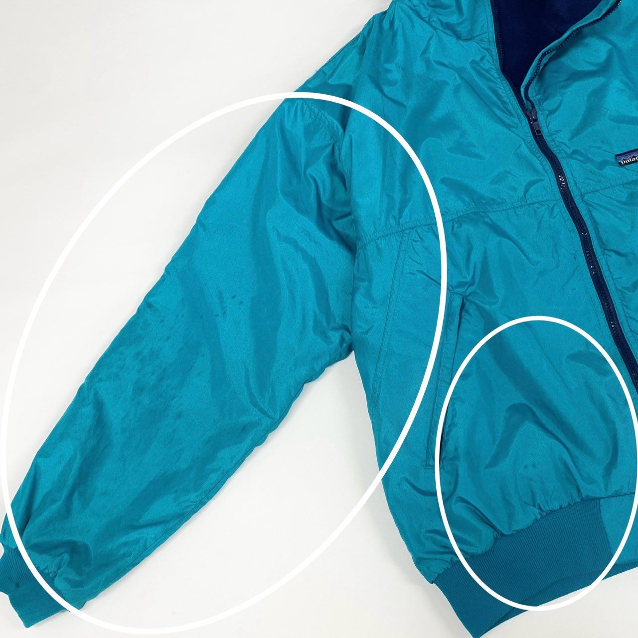 61g23 Patagonia パタゴニア 80s VINTAGE シェルドシンチラジャケット フリースライナー 三角タグ カナダ製 4211 XL グリーン メンズ