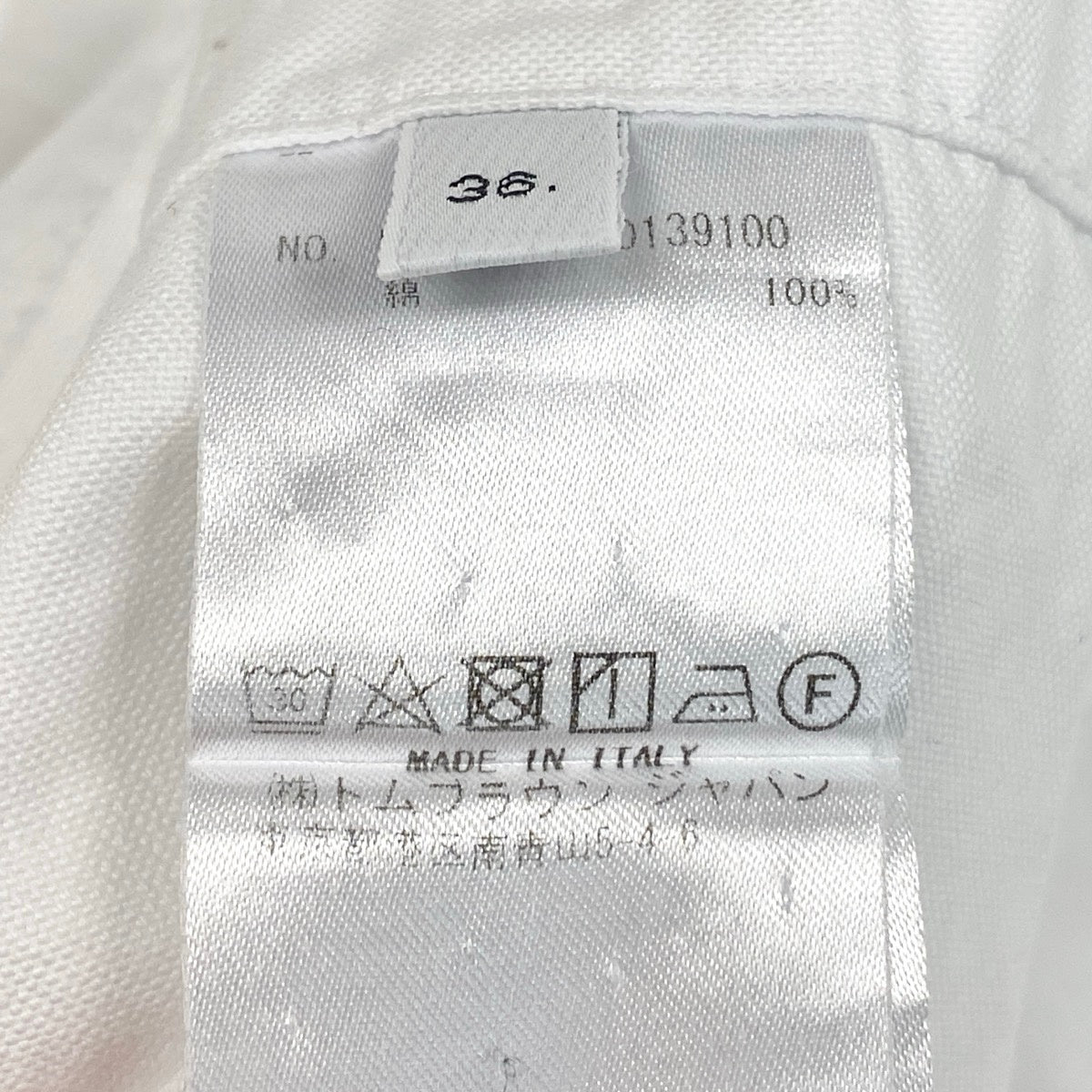 Eg19 THOM BROWNE. トムブラウン ノースリーブ チュニックシャツ サイズ36 ホワイト コットン100% レディースu02tu02t