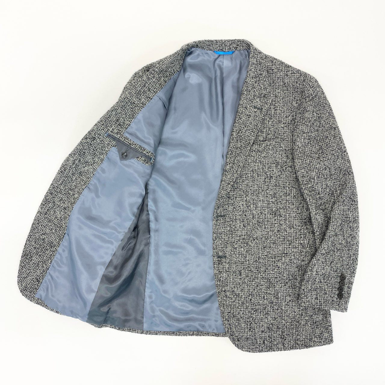 63j9 LANVIN ランバン テーラードジャケット ツイードジャケット フォーマル 50Xサイズ グレー系 メンズu02t
