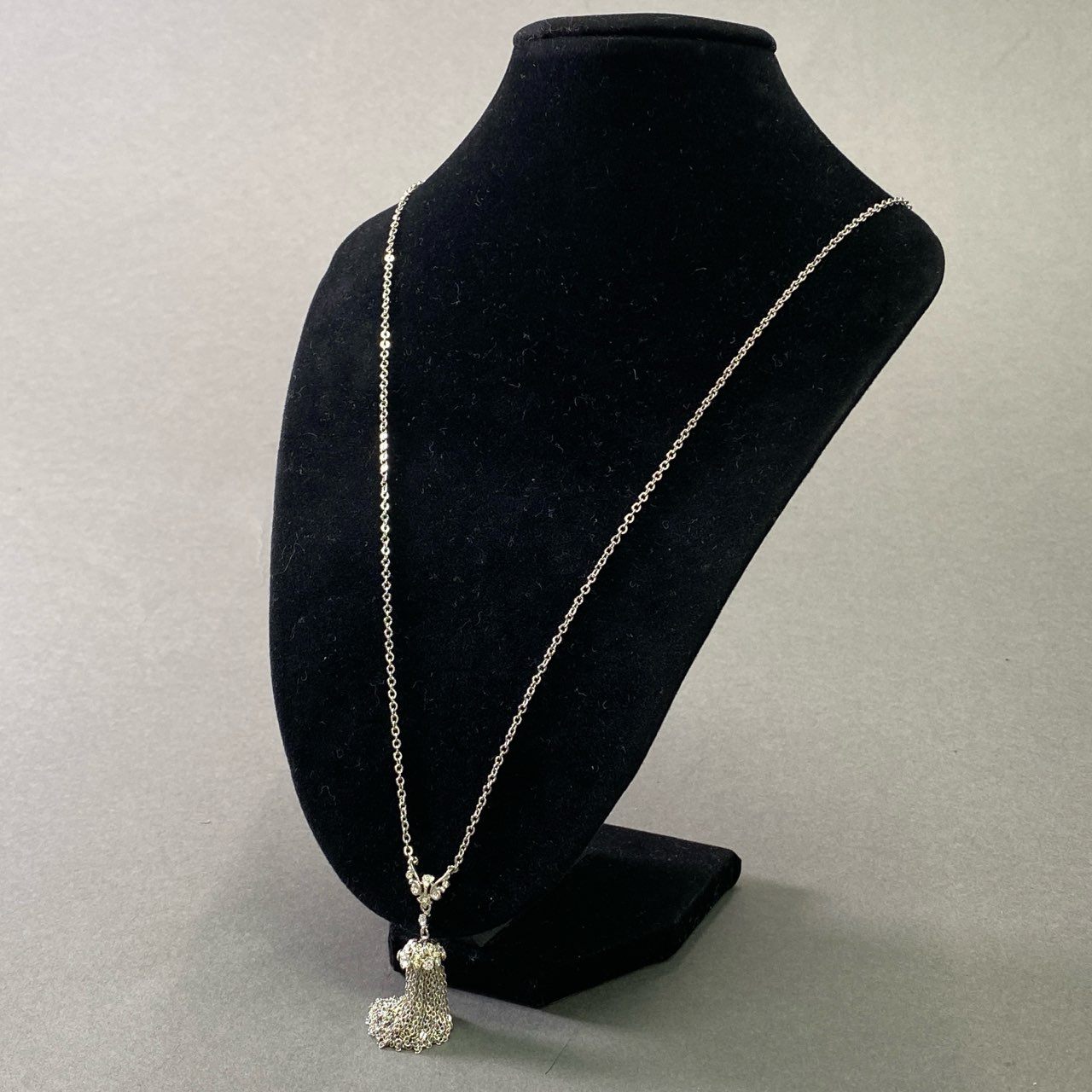 d15 《美品》 FOXEY フォクシー チェーンネックレス 小物 ロングチェーン シルバー レディース