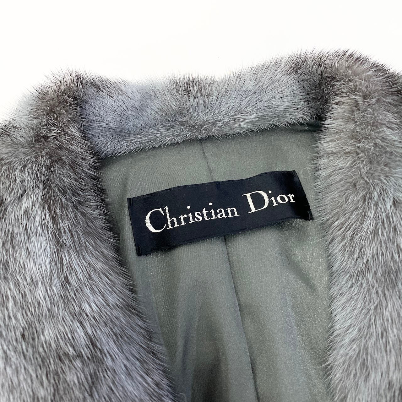 Ed20 Christian Dior クリスチャンディオール ミンクファージャケット 毛皮ジャケット グレー 毛皮 レディース 女性用nu1
