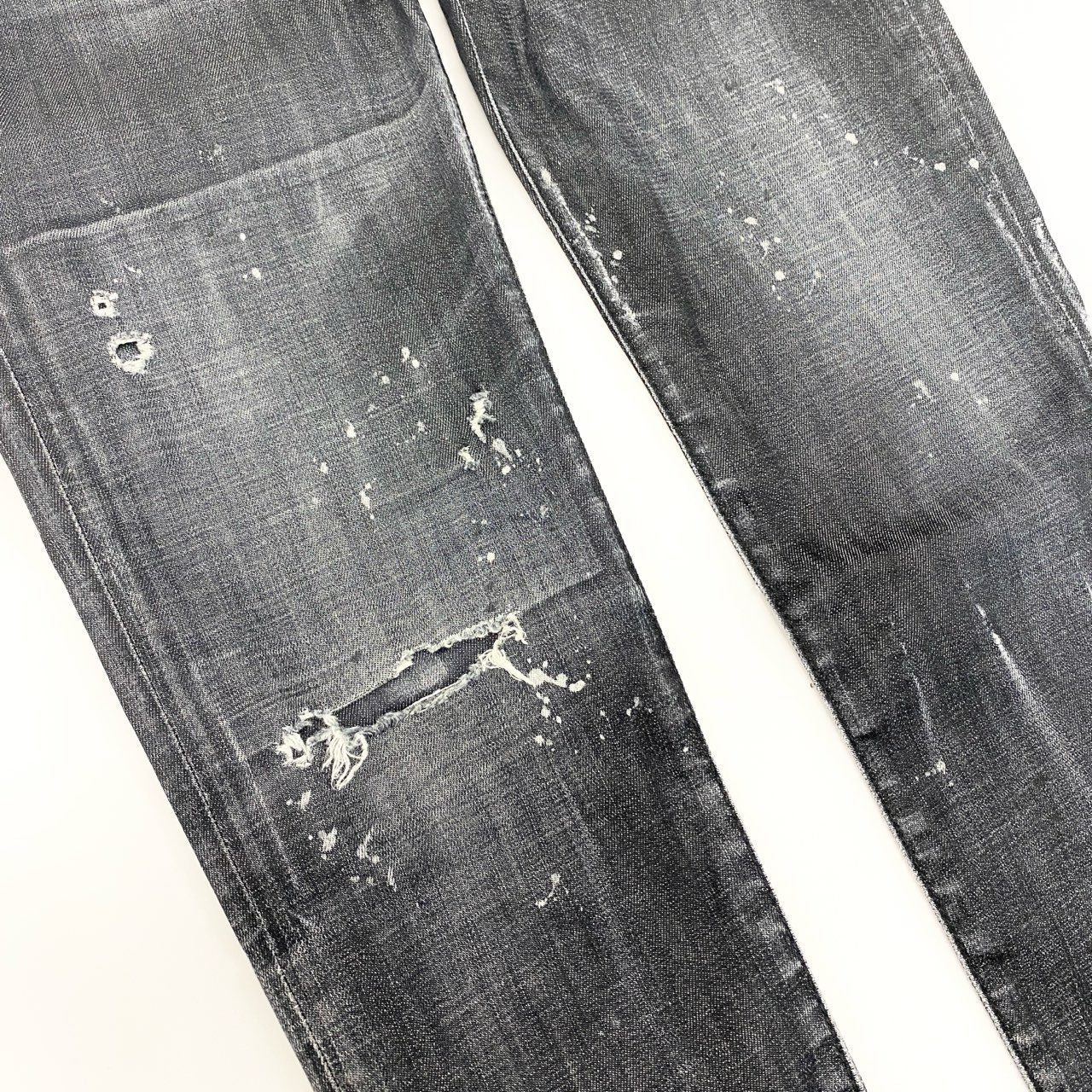 14j9《美品》DSQUARED2 ディースクエアード SKATER JEAN デニムパンツ スキニー ダメージ加工 S74LB0041 S30357 38サイズ ブラック レディースu02t