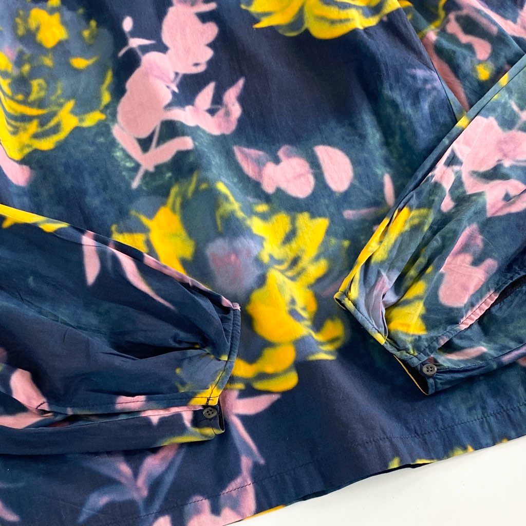 27f20 DRIES VAN NOTEN ドリスヴァンノッテン 長袖カットソー トップス ニュアンスフラワー 花柄プリント サイズ34 マルチカラー コットン100% レディース