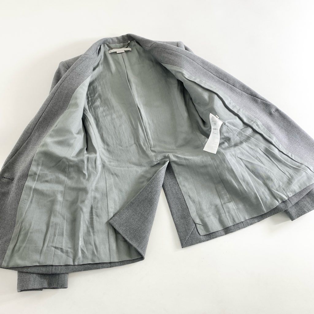 37g6 《美品》 STELLA McCARTNEY ステラマッカートニー テーラードジャケット ブレザー ビジネス フォーマル 34 グレー ウール