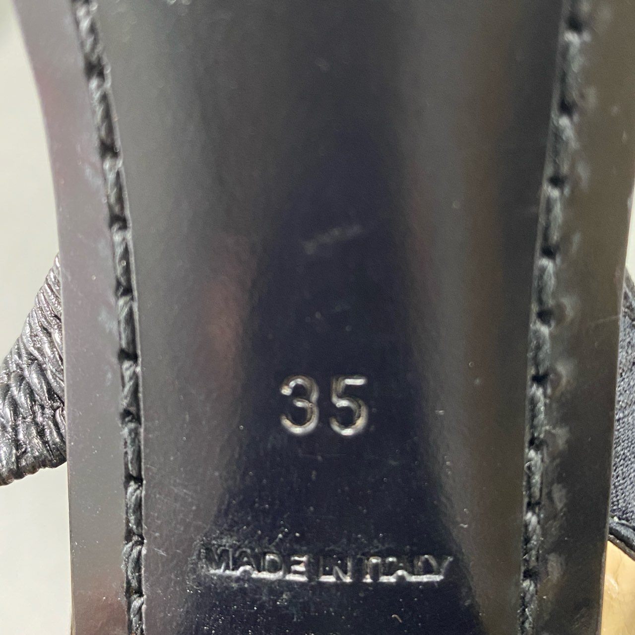 9f18 LOUIS VUITTON ルイヴィトン モノグラム スタッズ アンクルストラップ ヒールサンダル 35 ブラック レザー イタリア製 パンプス