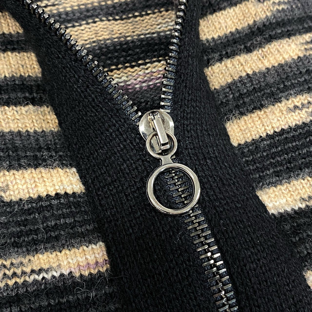 62g24 MISSONI ミッソーニ セーラーデザイン ジップアップ ニットカーディガン ニットブルゾン サイズM マルチカラー レディース_
